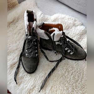 Rebecca minkoff Jaylin olive green suede hiking style boots size 6m